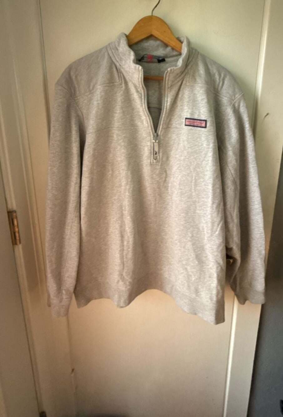 Vineyard Vines Men's Gray Heather Quarter-Zip Shep Shirt Pullover 2XL
